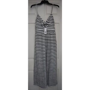 BB Dakota x Steve Madden Women's Sz M White Black Striped Sailed Out Jumpsuit